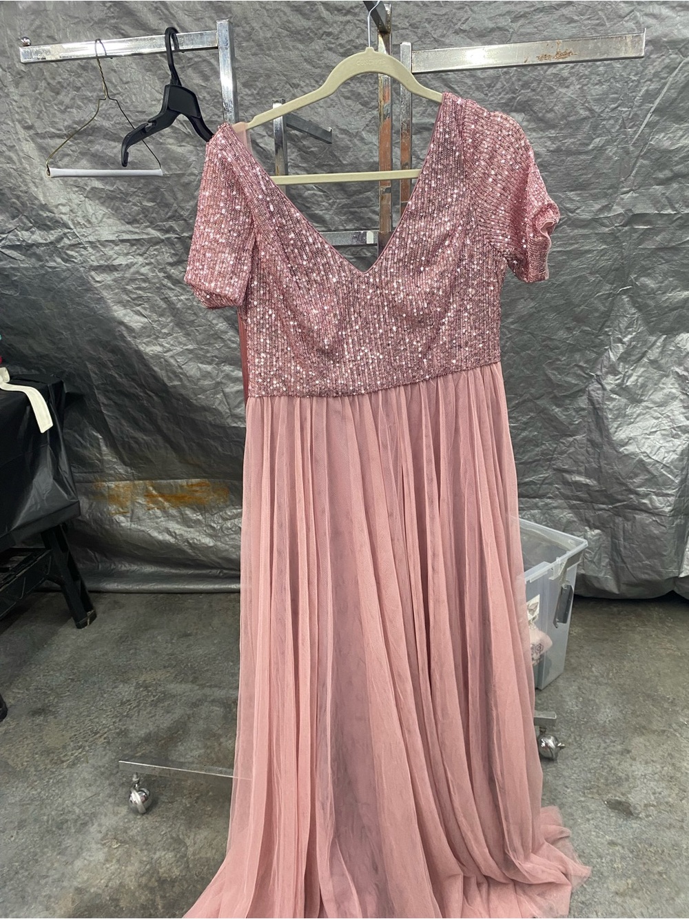 Girls' Pink Sequin Bodice Tulle Dress